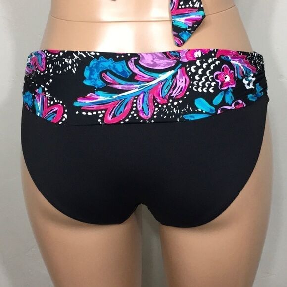 Anne Cole black floral bikini. XS. NWT - Picture 9 of 14